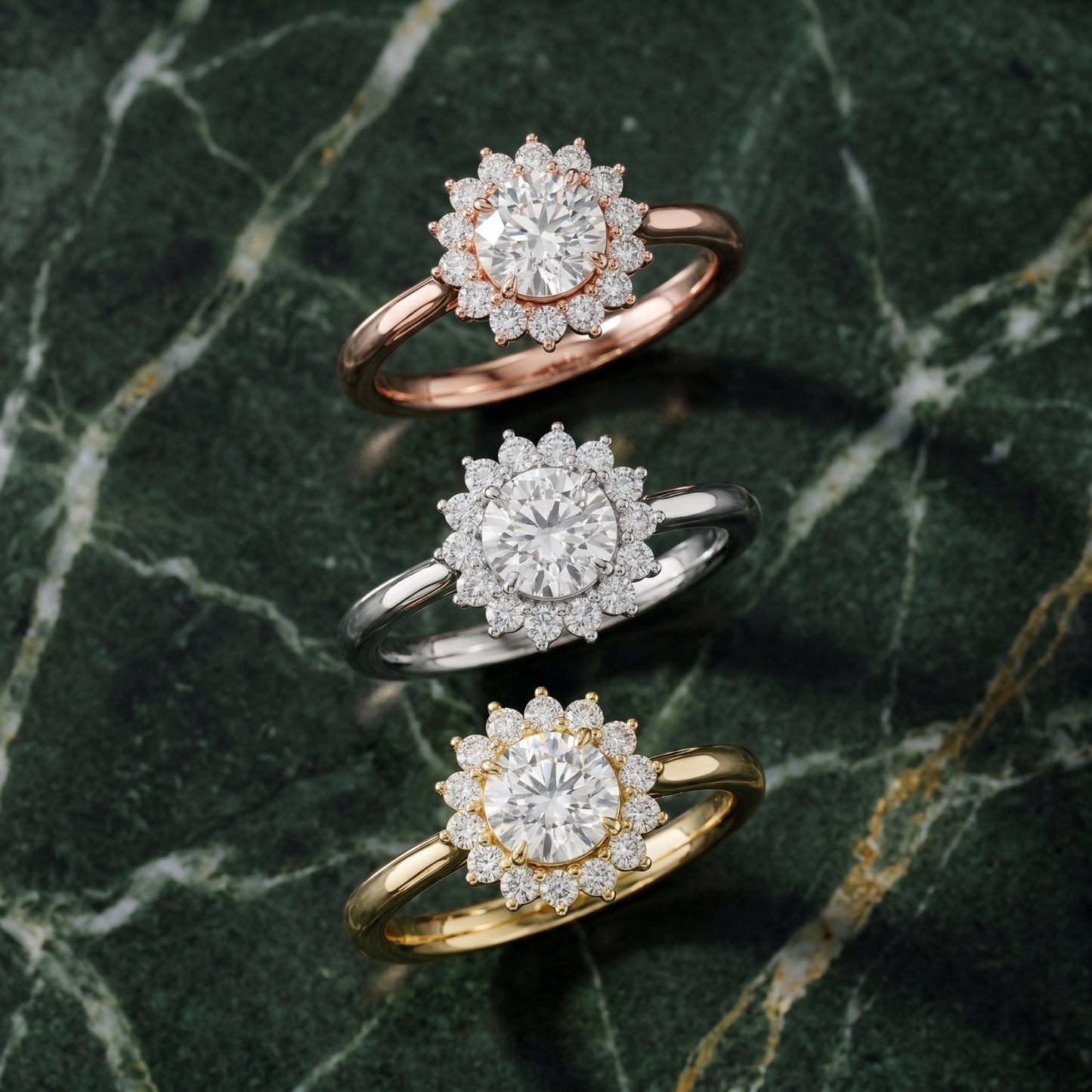 Round Cut Lab Grown Diamond Ring in Rose Gold