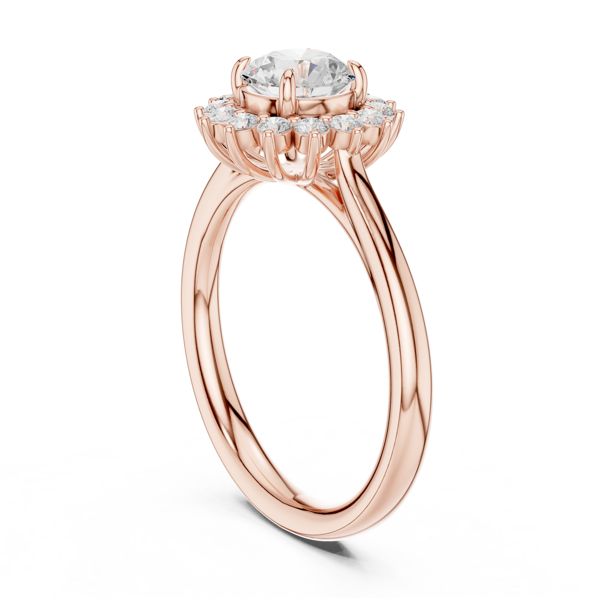 Round Cut Lab Grown Diamond Ring in Rose Gold