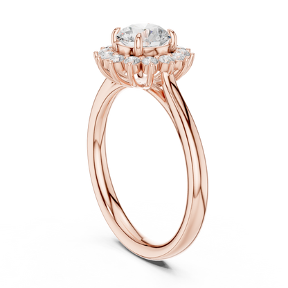 Round Cut Lab Grown Diamond Ring in Rose Gold