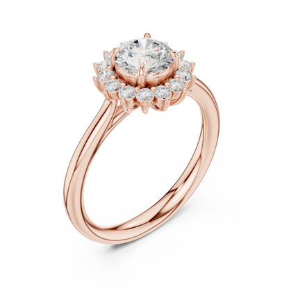 Round Cut Lab Grown Diamond Ring in Rose Gold