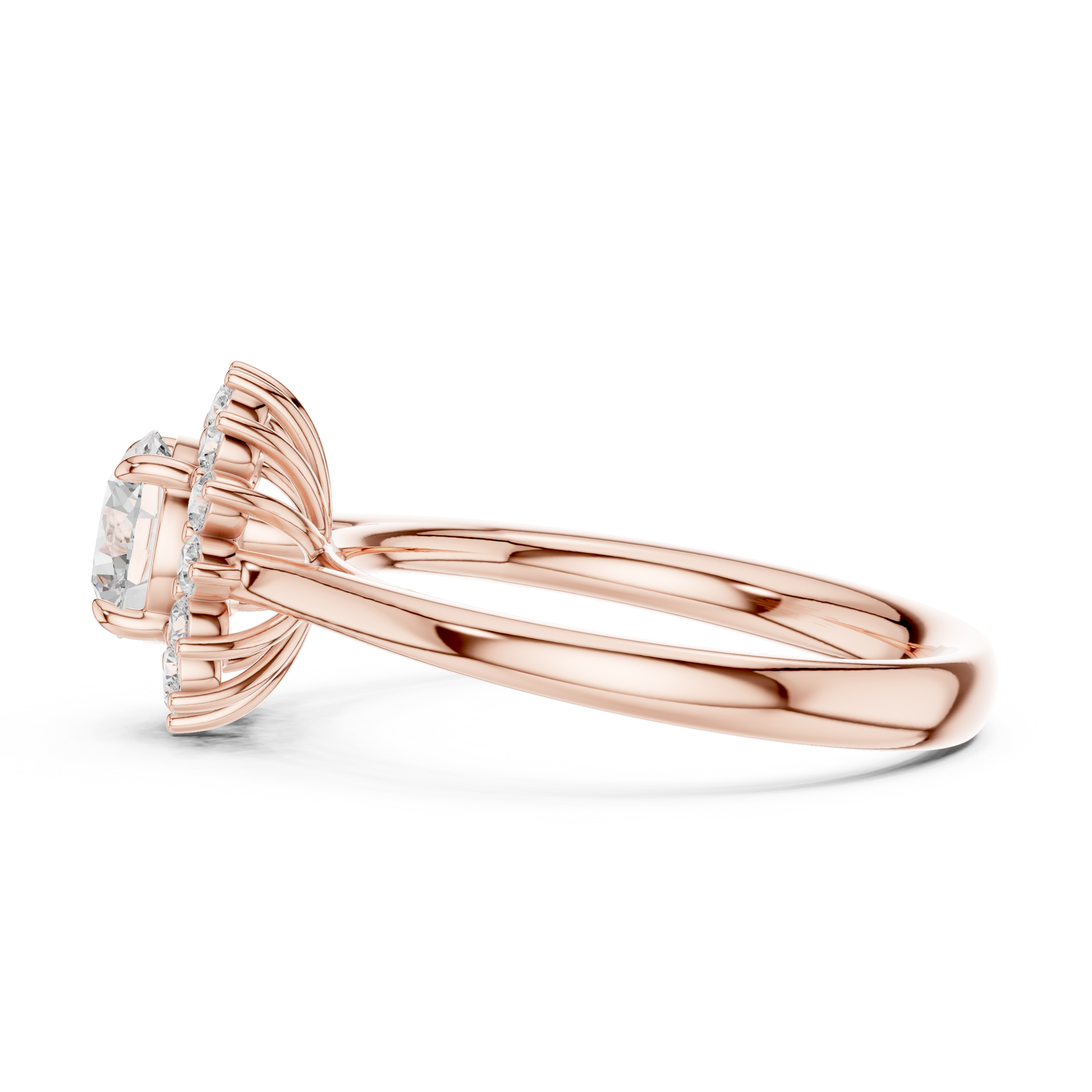 Round Cut Lab Grown Diamond Ring in Rose Gold
