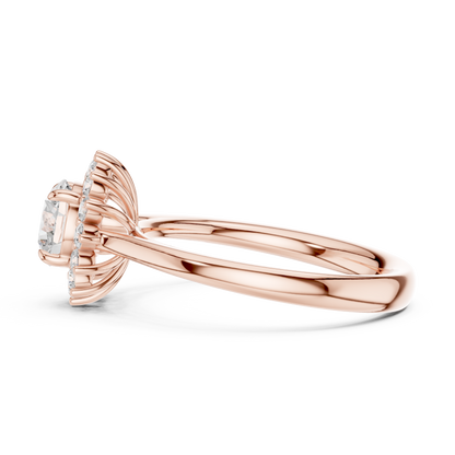 Round Cut Lab Grown Diamond Ring in Rose Gold