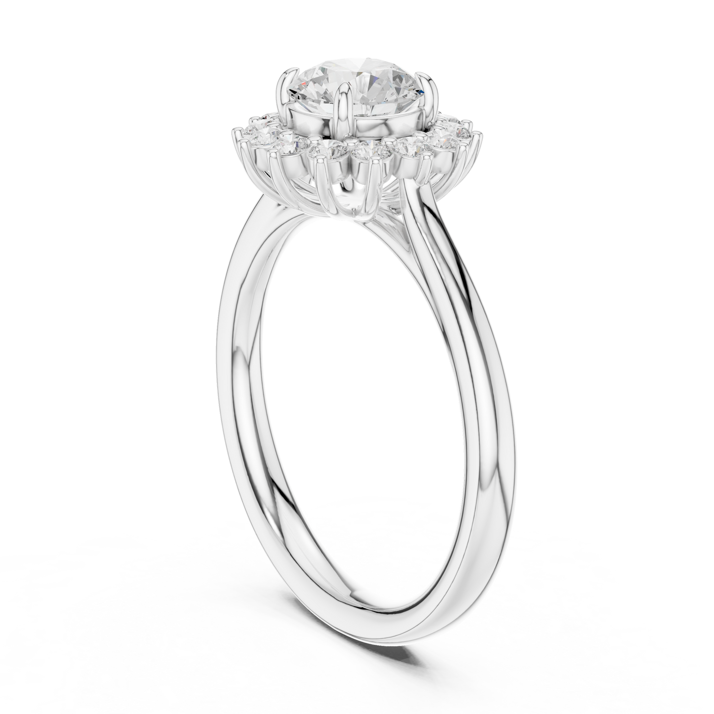 Round Cut Lab Grown Diamond Ring in Platinum