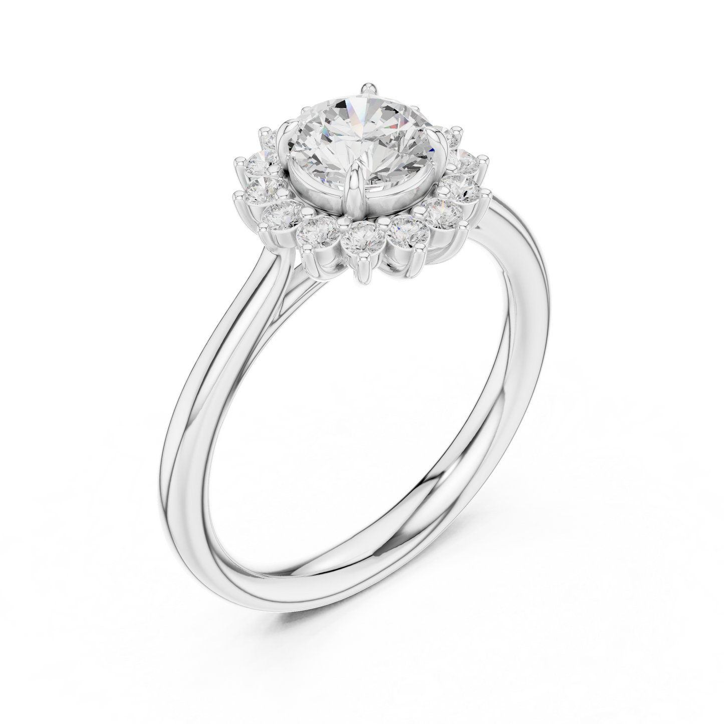 Round Cut Lab Grown Diamond Ring in Platinum