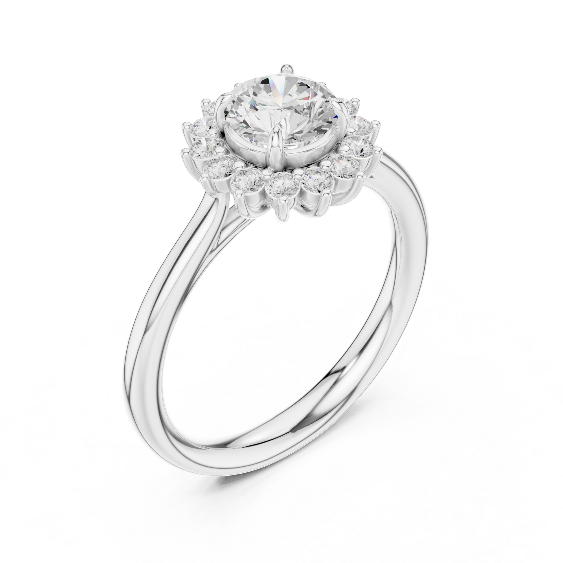 Round Cut Lab Grown Diamond Ring in Platinum