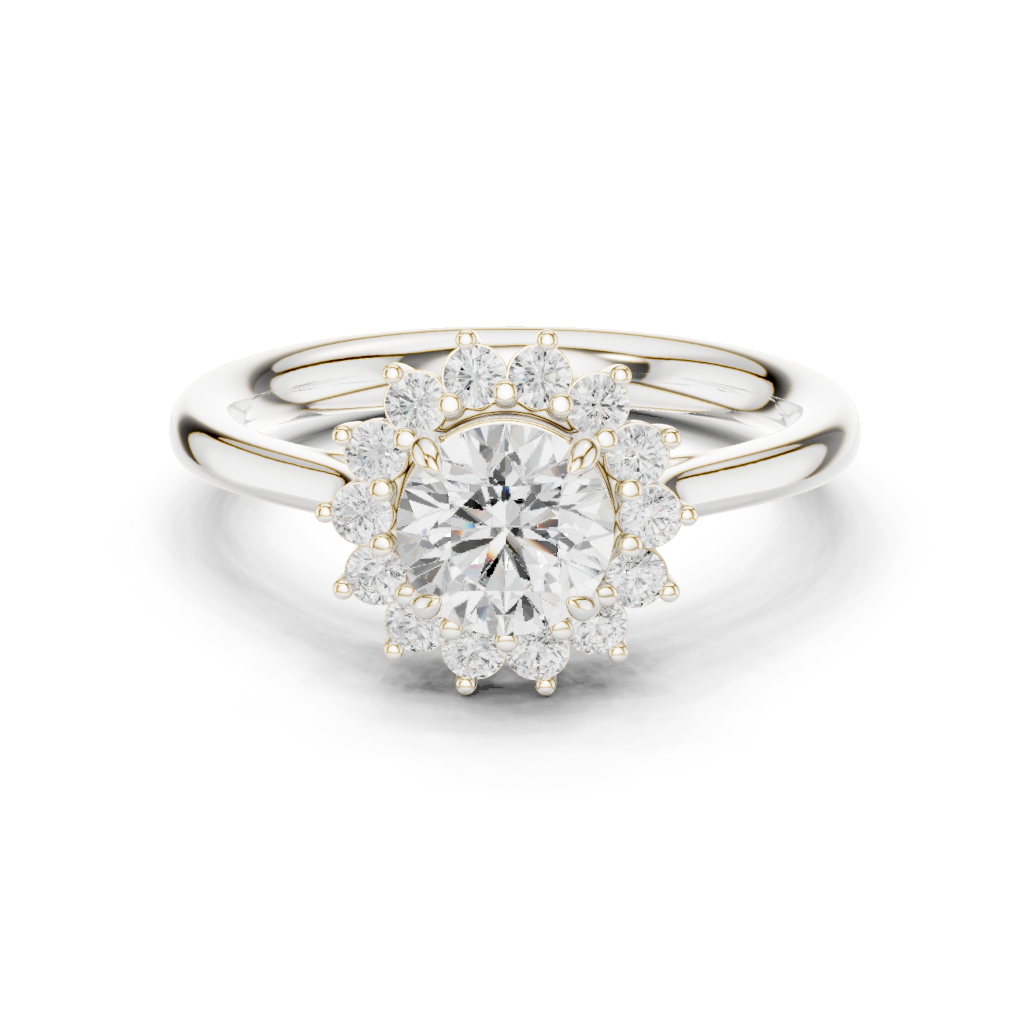 Round Cut Lab Grown Diamond Ring in Platinum