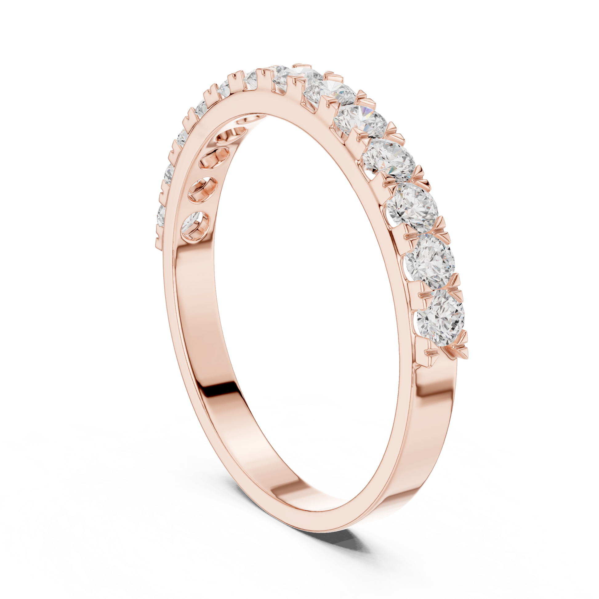 Round Cut Lab Grown Diamond Ring in Rose Gold