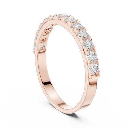 Round Cut Lab Grown Diamond Ring in Rose Gold