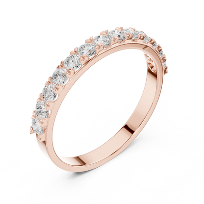 Round Cut Lab Grown Diamond Ring in Rose Gold