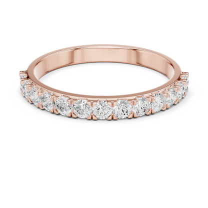 Round Cut Lab Grown Diamond Ring in Rose Gold