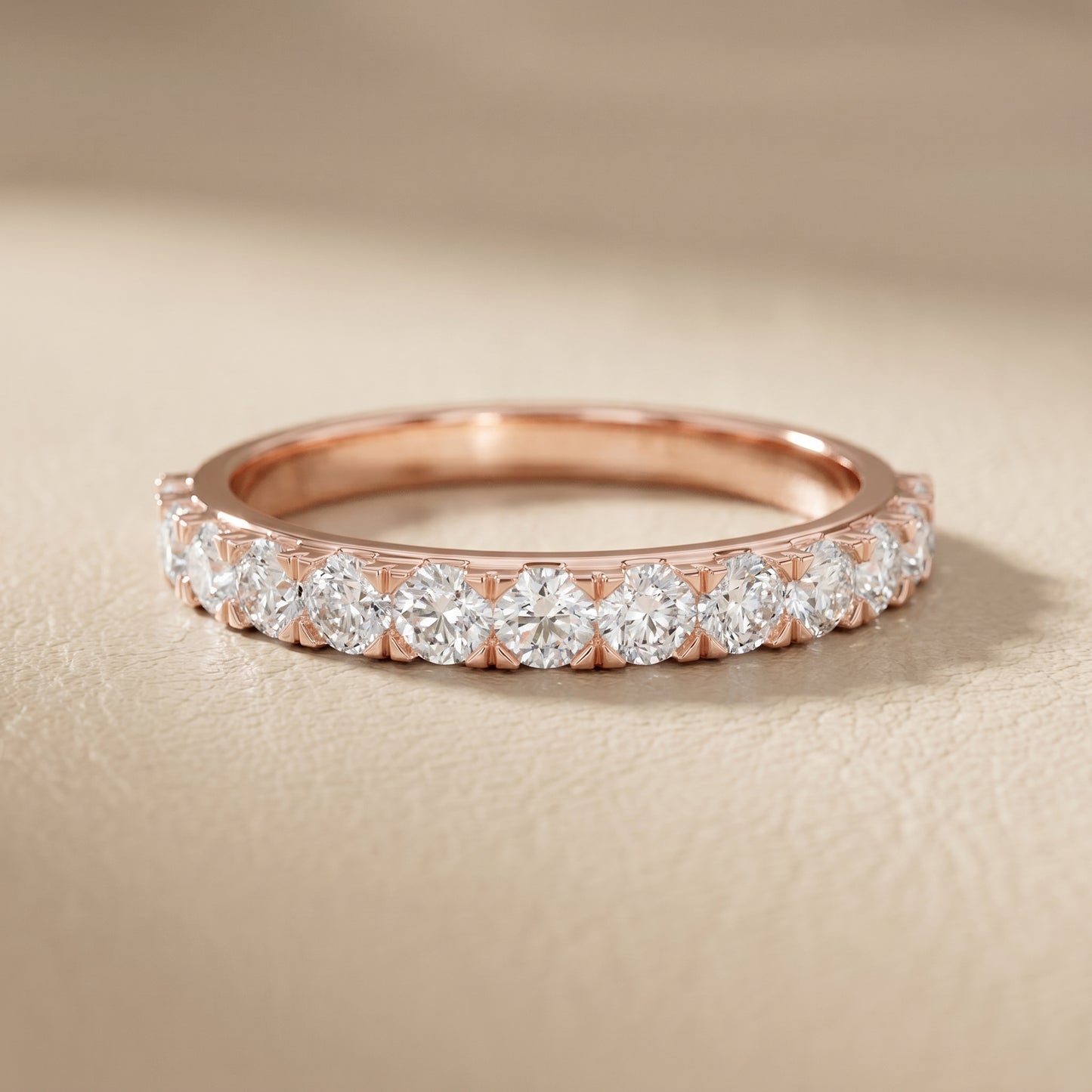 Round Cut Lab Grown Diamond Ring in Rose Gold