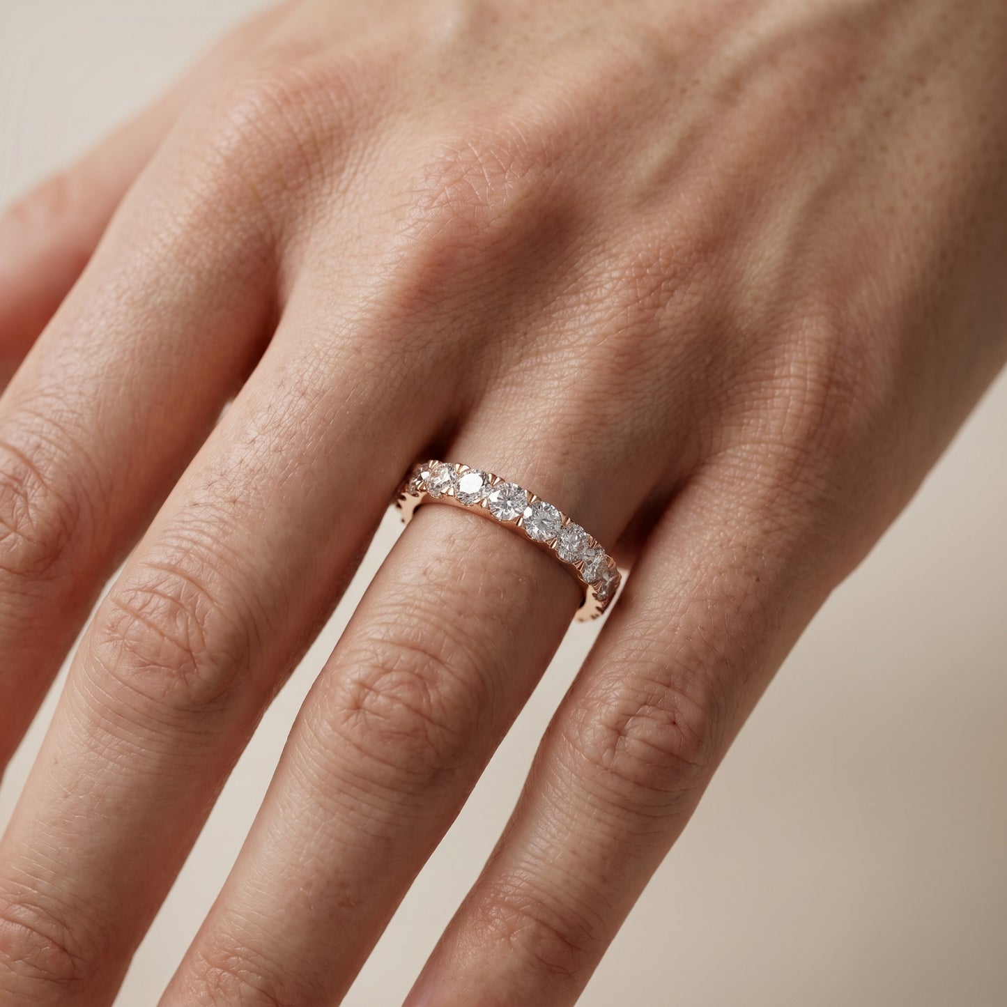Round Cut Lab Grown Diamond Ring in Rose Gold