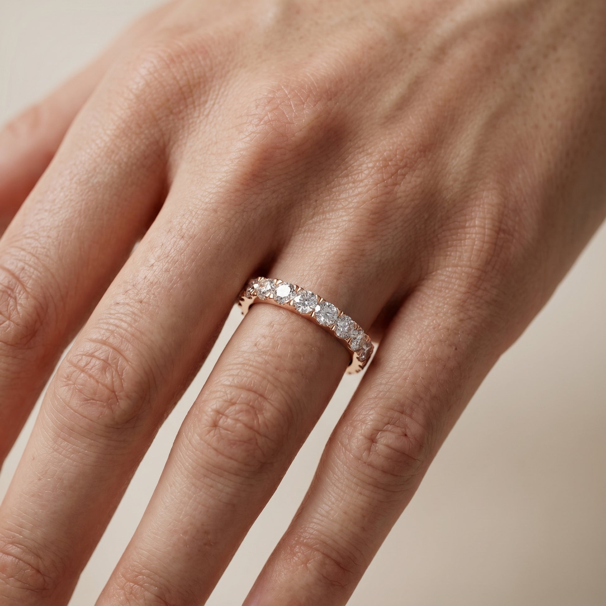 Round Cut Lab Grown Diamond Ring in Rose Gold