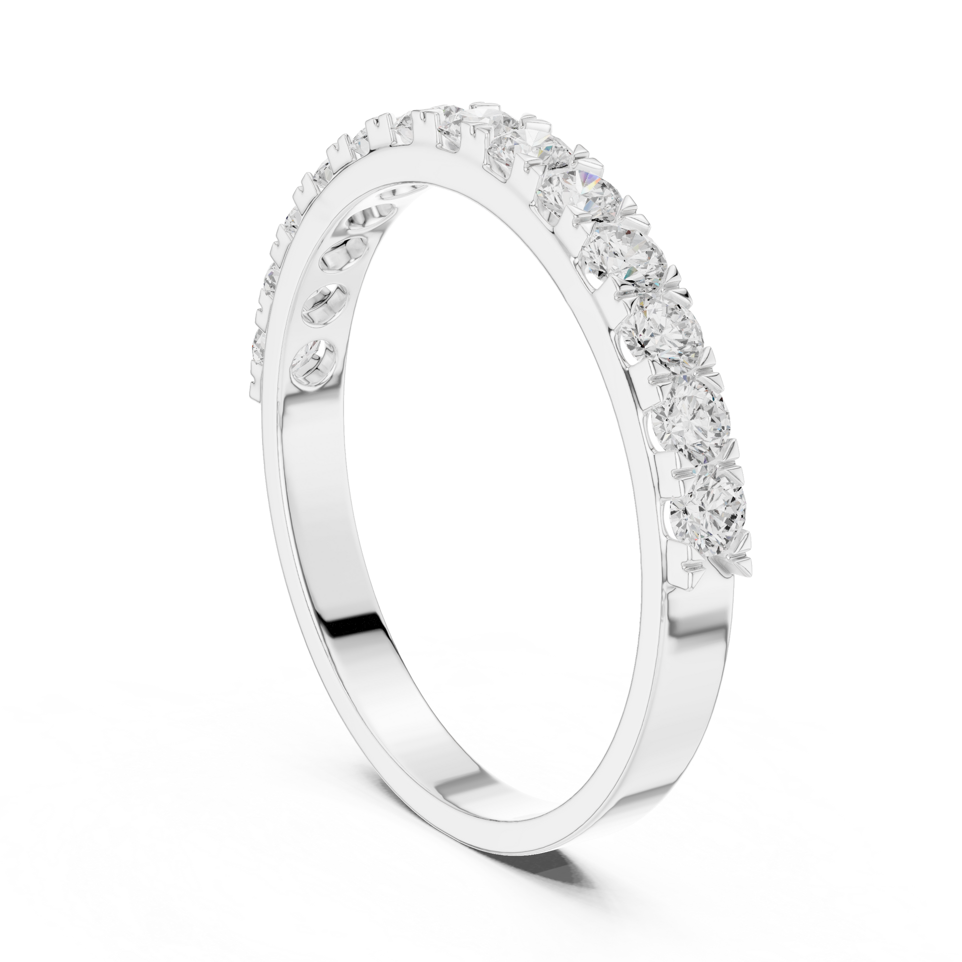 Round Cut Lab Grown Diamond Ring in White Gold