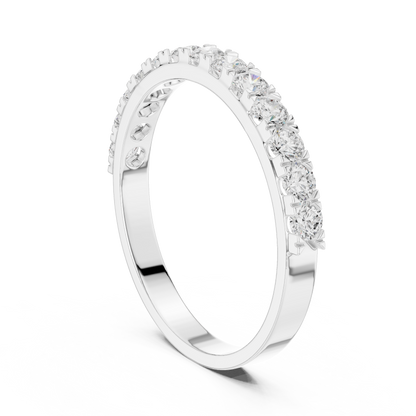 Round Cut Lab Grown Diamond Ring in Silver