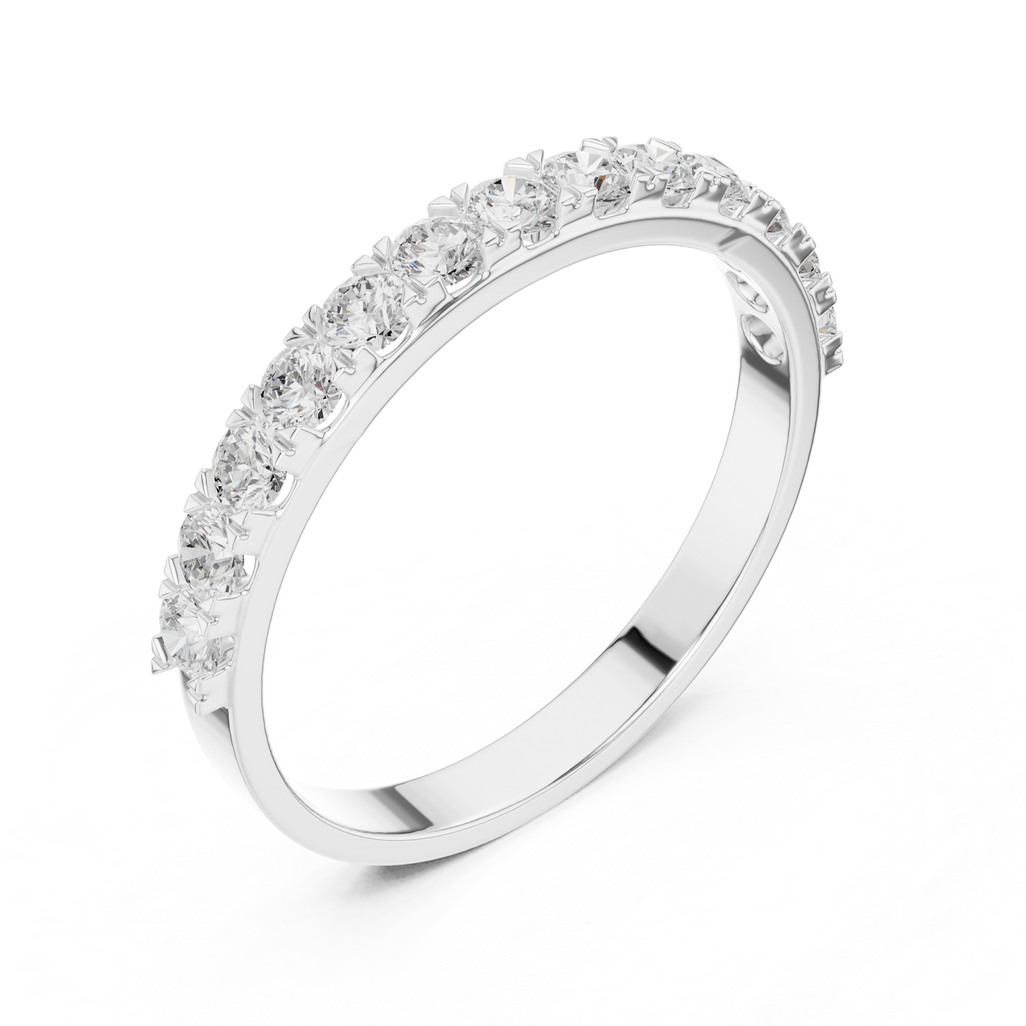 Round Cut Lab Grown Diamond Ring in White Gold