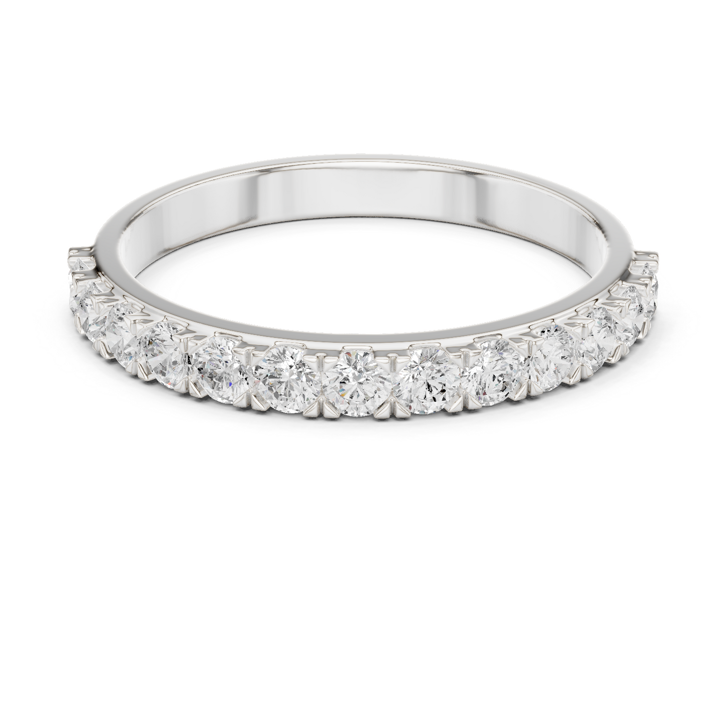 Round Cut Lab Grown Diamond Ring in White Gold