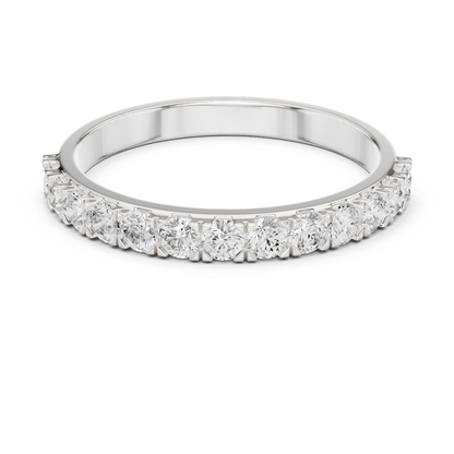 Round Cut Lab Grown Diamond Ring in White Gold