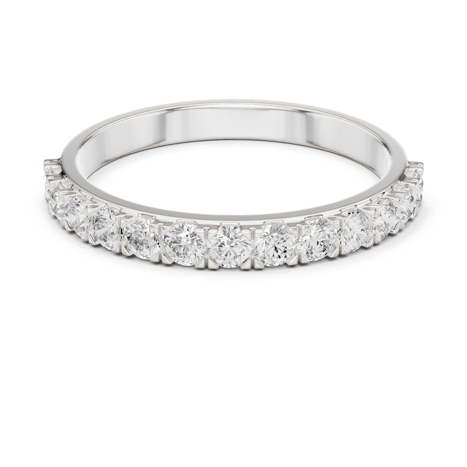 Round Cut Lab Grown Diamond Ring in Silver