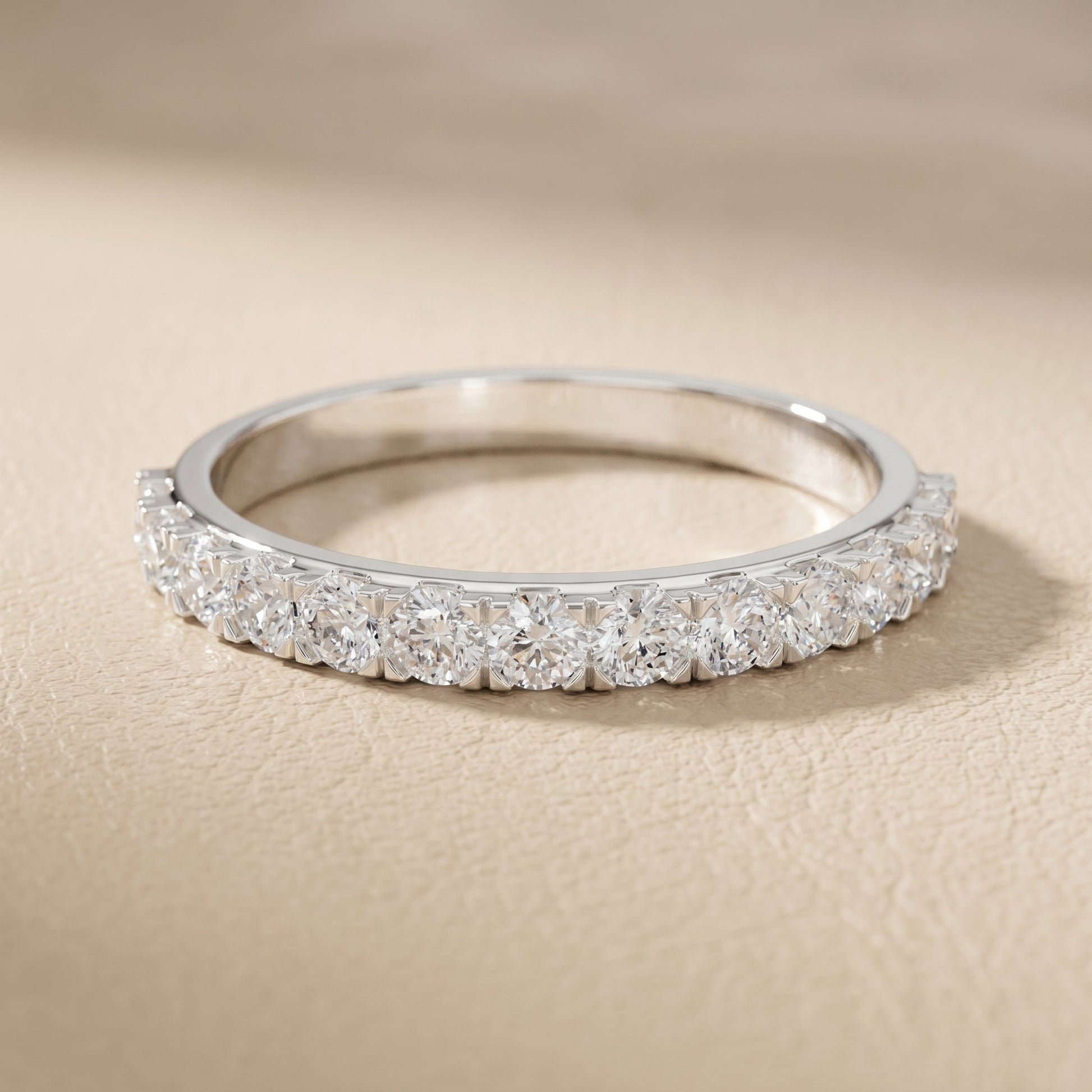 Round Cut Lab Grown Diamond Ring in White Gold