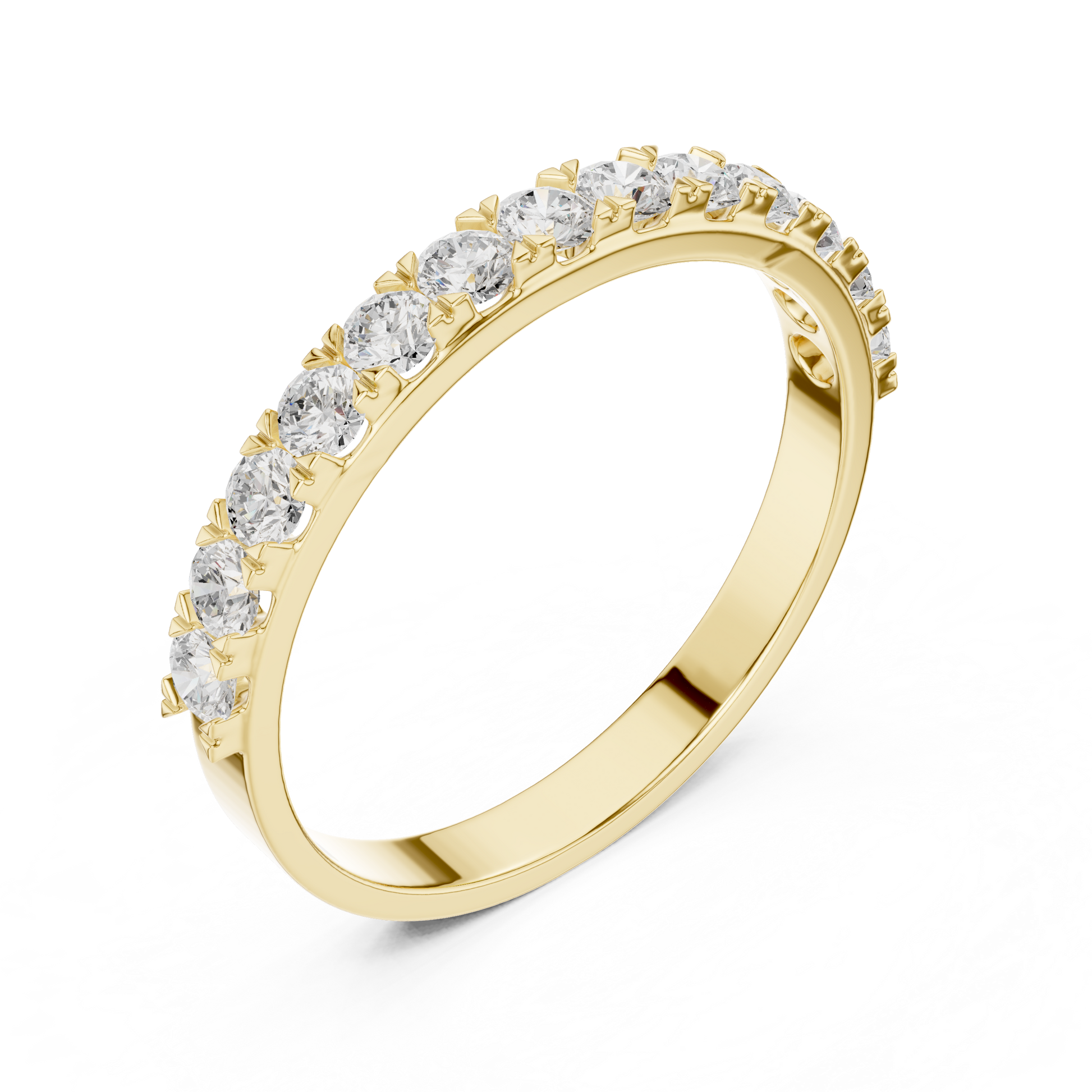 Round Cut Lab Grown Diamond Ring in Yellow Gold