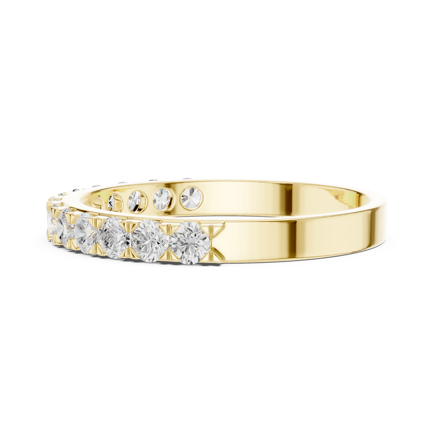 Round Cut Lab Grown Diamond Ring in Yellow Gold