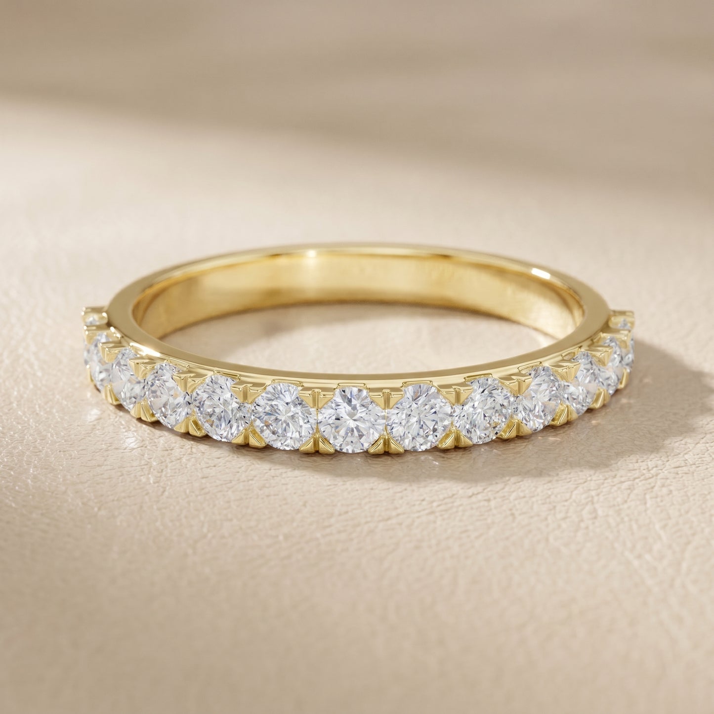 Round Cut Lab Grown Diamond Ring in Yellow Gold
