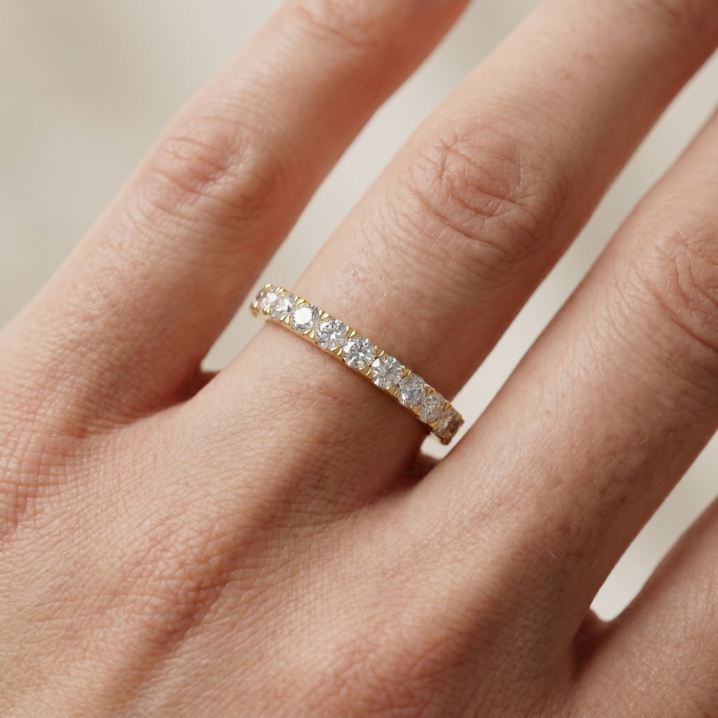 Round Cut Lab Grown Diamond Ring in Yellow Gold
