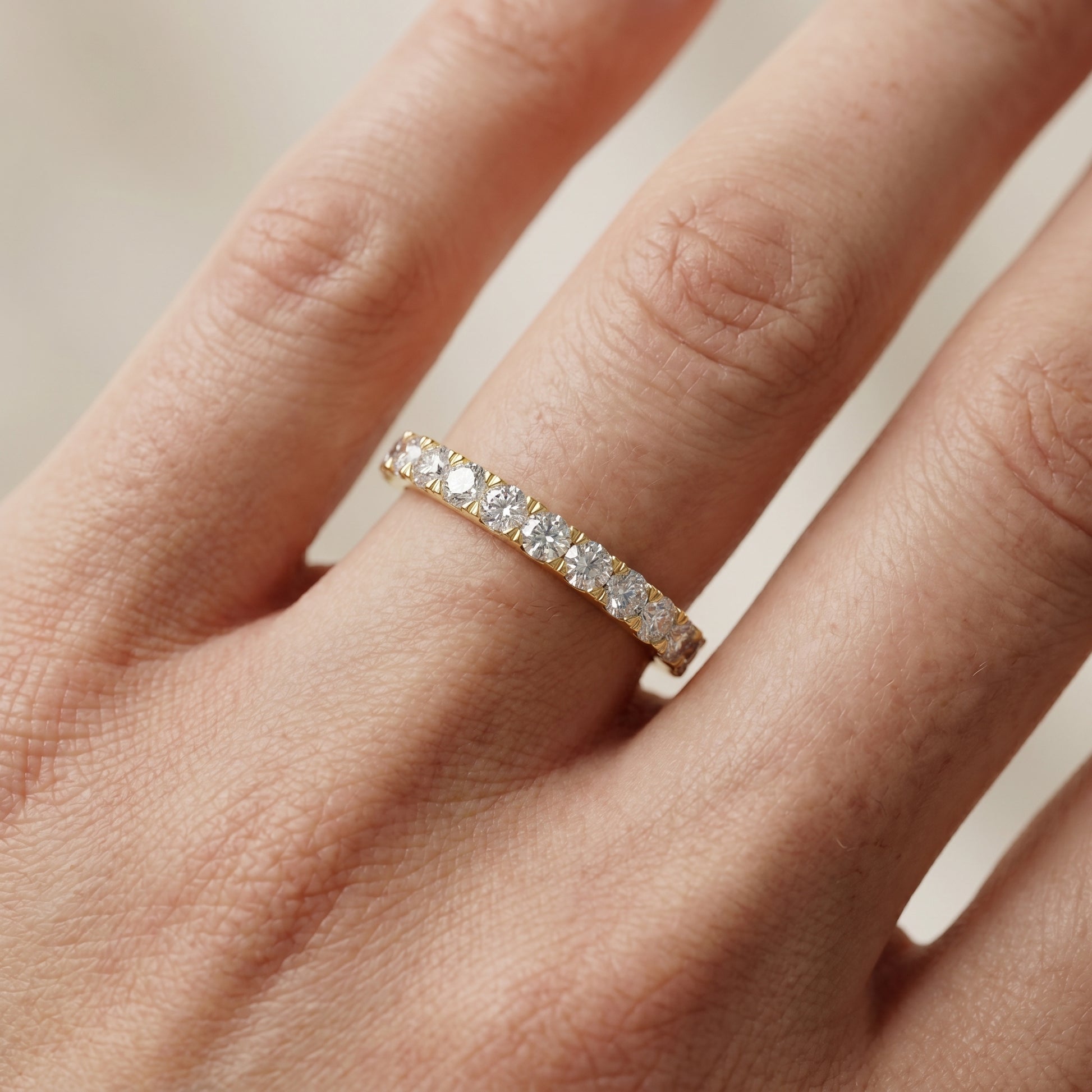 Round Cut Lab Grown Diamond Ring in Yellow Gold