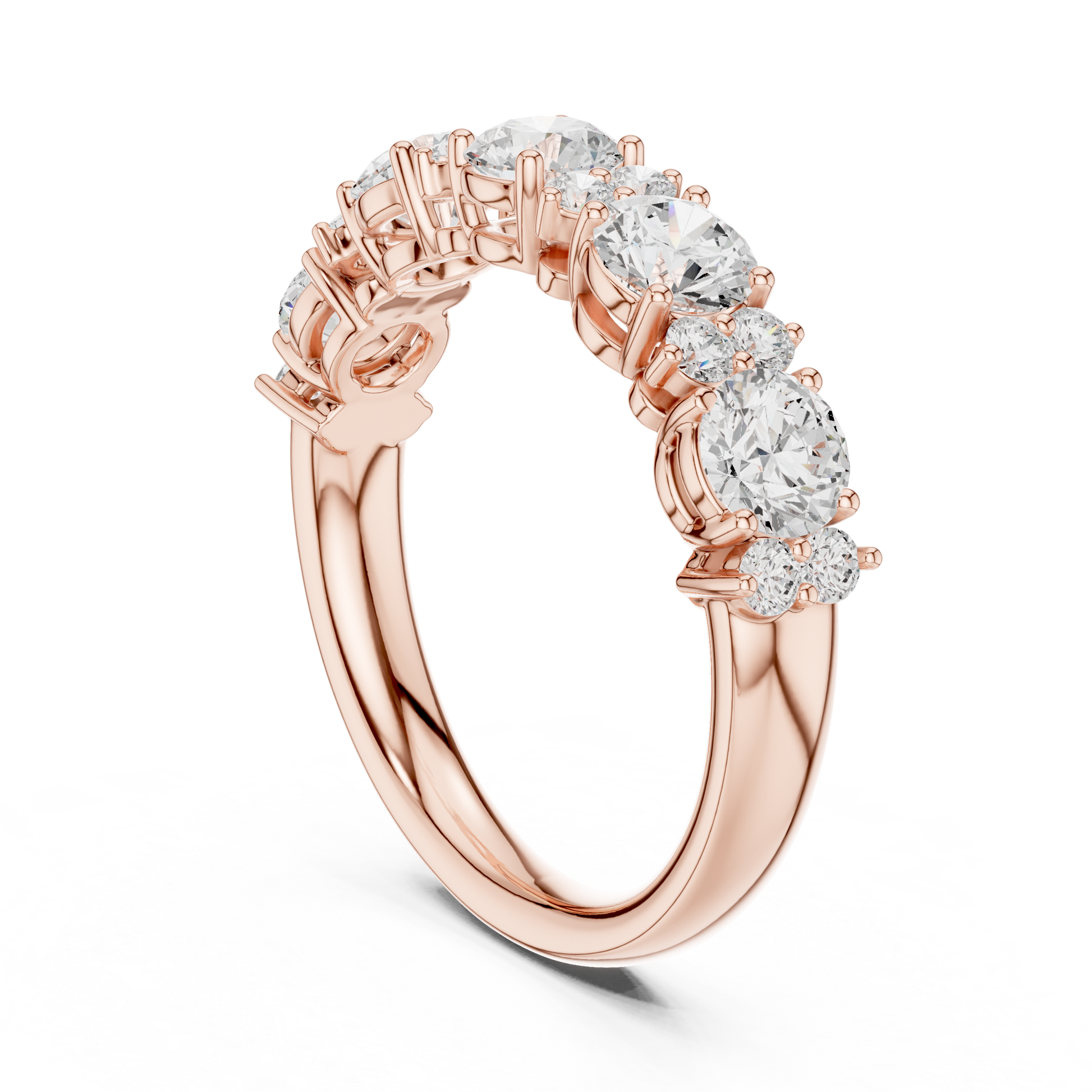 Round Cut Lab Grown Diamond Ring in Rose Gold