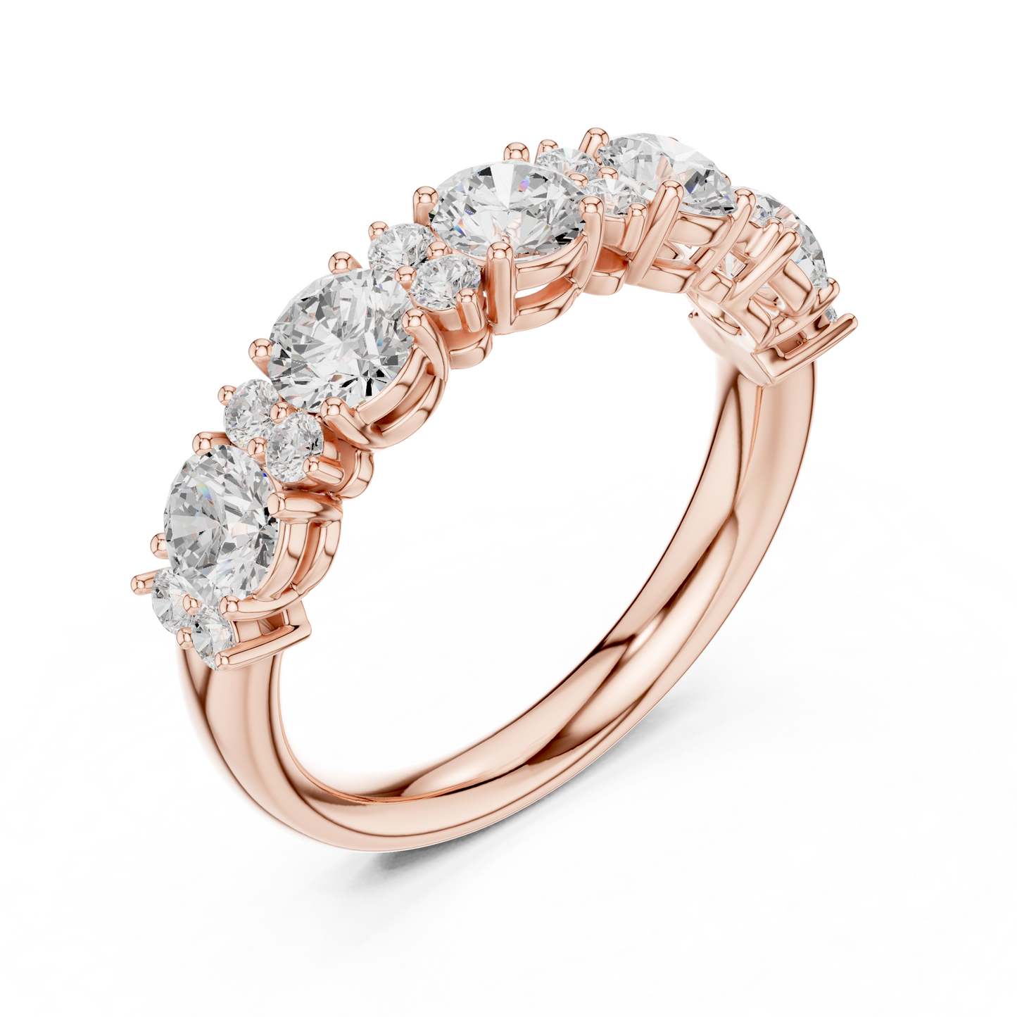 Round Cut Lab Grown Diamond Ring in Rose Gold