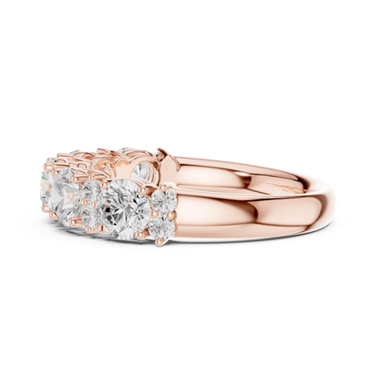 Round Cut Lab Grown Diamond Ring in Rose Gold