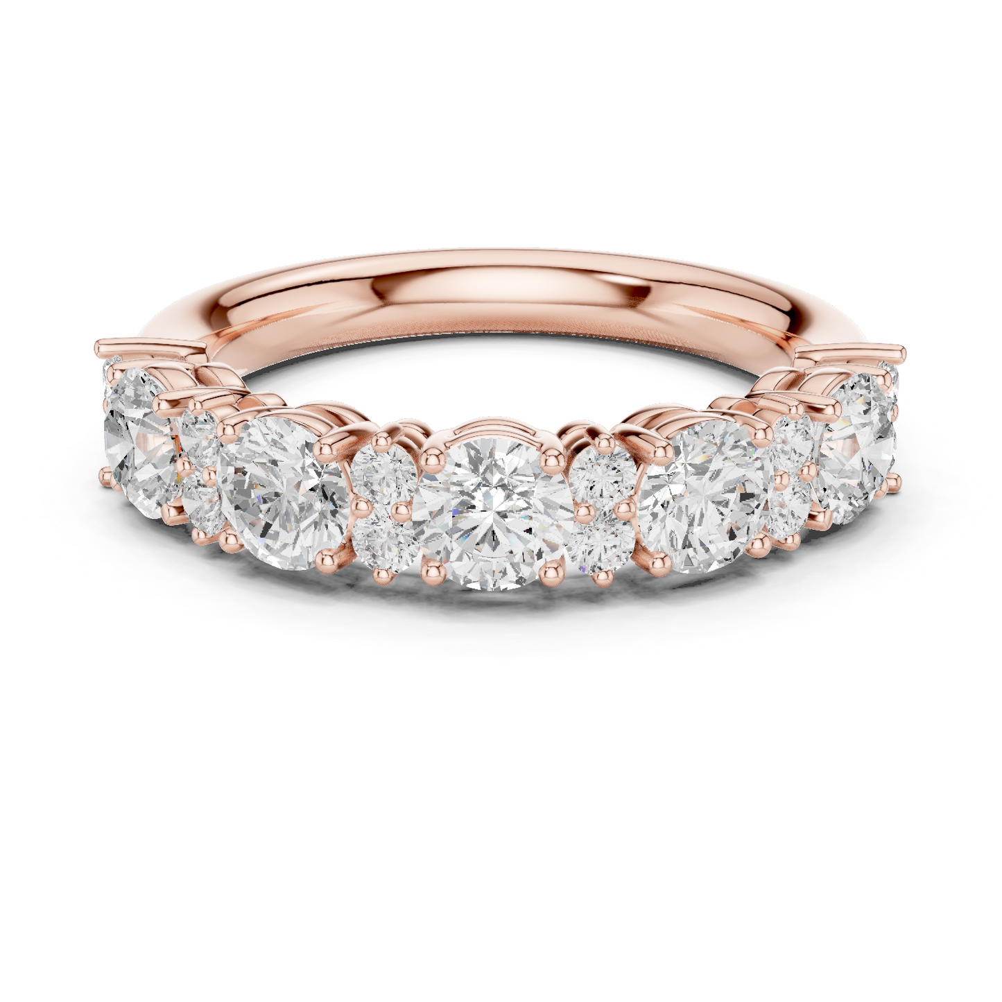 Round Cut Lab Grown Diamond Ring in Rose Gold