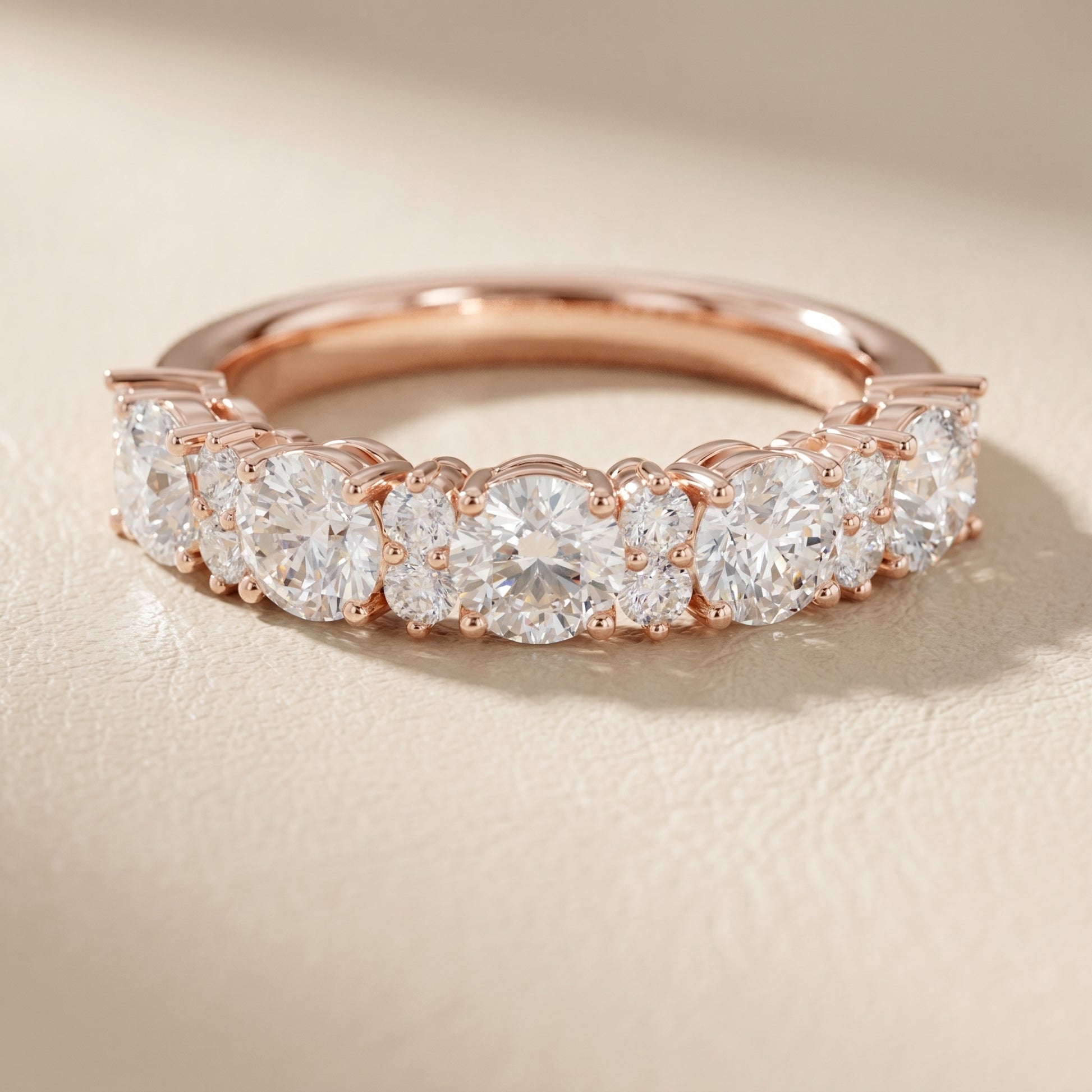 Round Cut Lab Grown Diamond Ring in Rose Gold