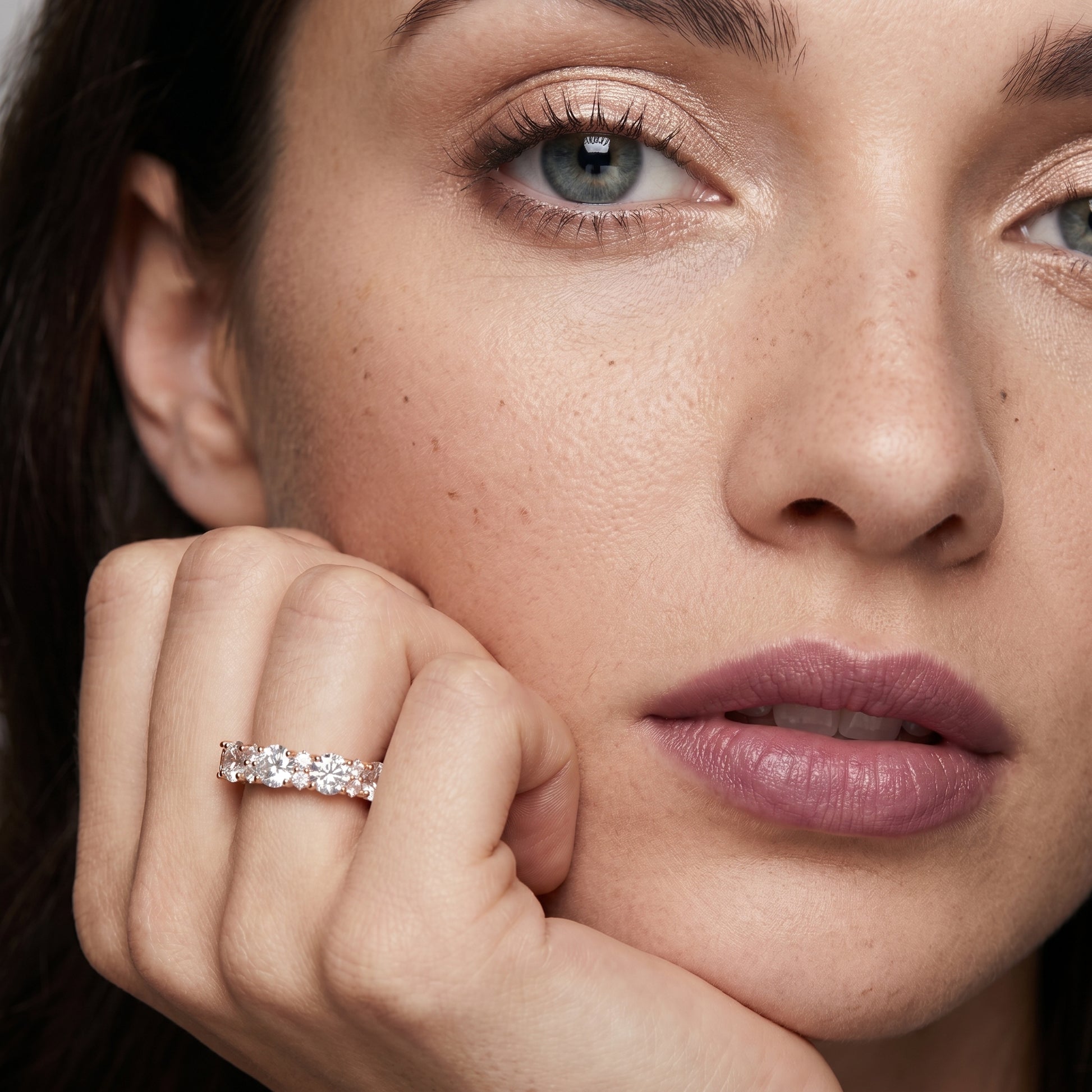 Round Cut Lab Grown Diamond Ring in Rose Gold