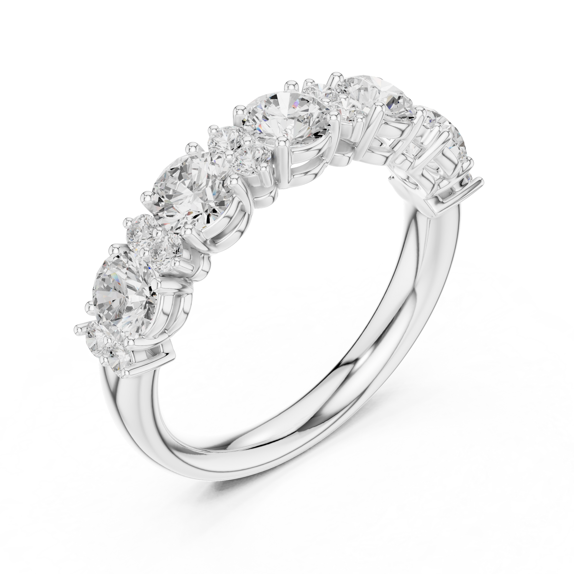 Round Cut Lab Grown Diamond Ring in White Gold
