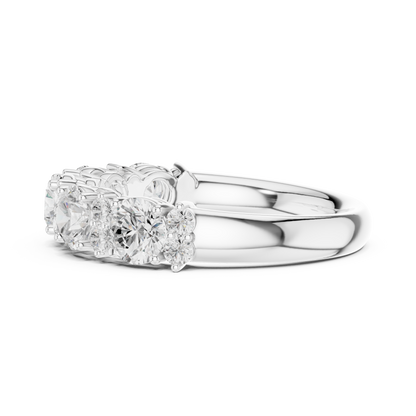 Round Cut Lab Grown Diamond Ring in White Gold