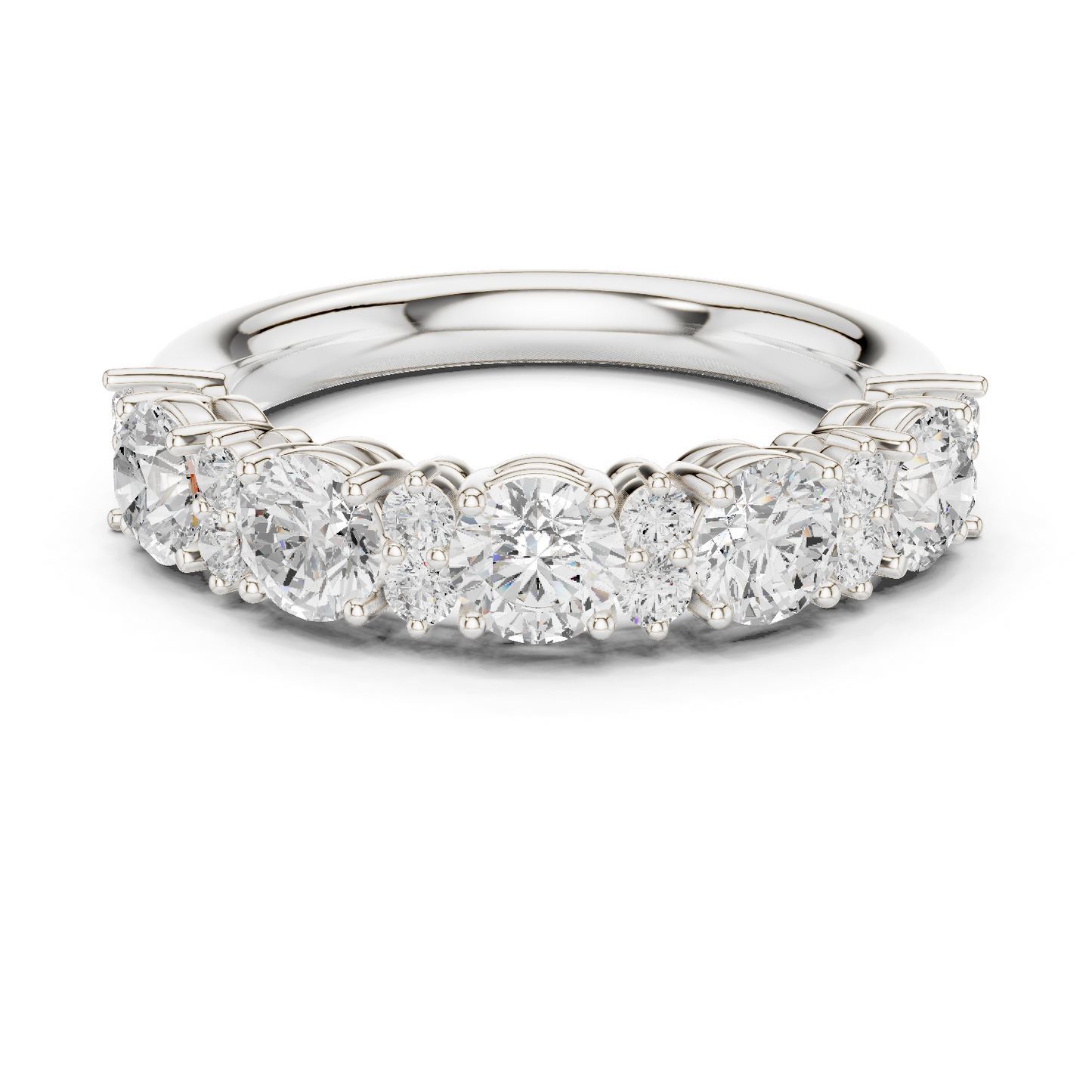 Round Cut Lab Grown Diamond Ring in White Gold