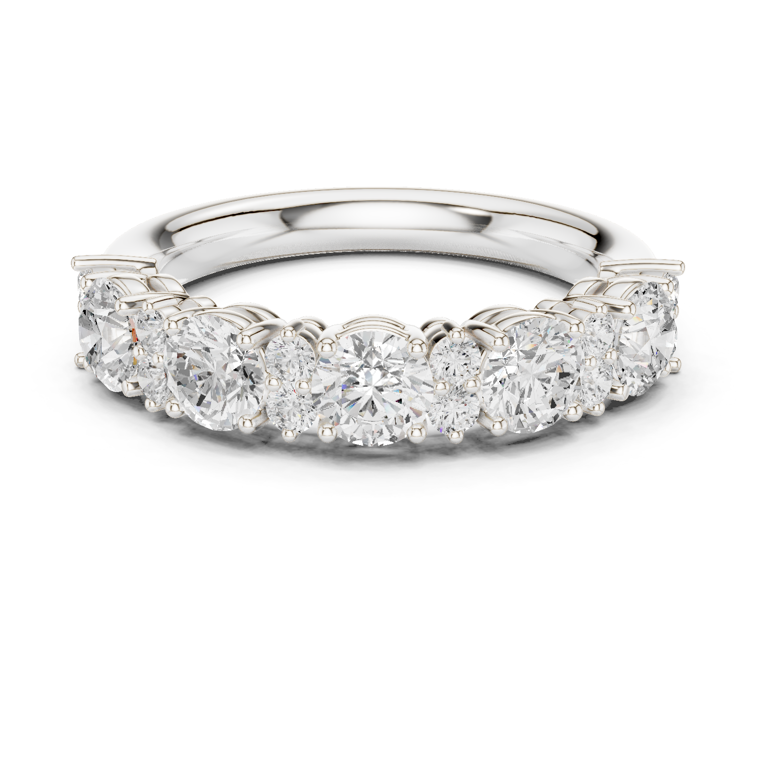 Round Cut Lab Grown Diamond Ring in White Gold