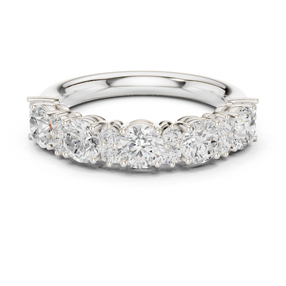 Round Cut Lab Grown Diamond Ring in White Gold