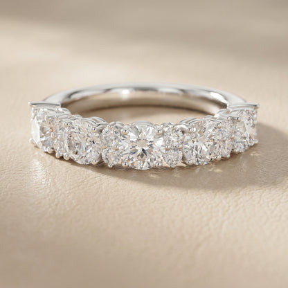 Round Cut Lab Grown Diamond Ring in White Gold