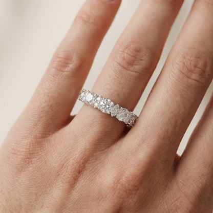 Round Cut Lab Grown Diamond Ring in White Gold
