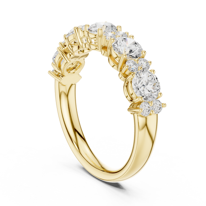 Round Cut Lab Grown Diamond Ring in Yellow Gold