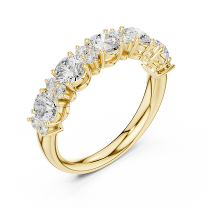 Round Cut Lab Grown Diamond Ring in Yellow Gold
