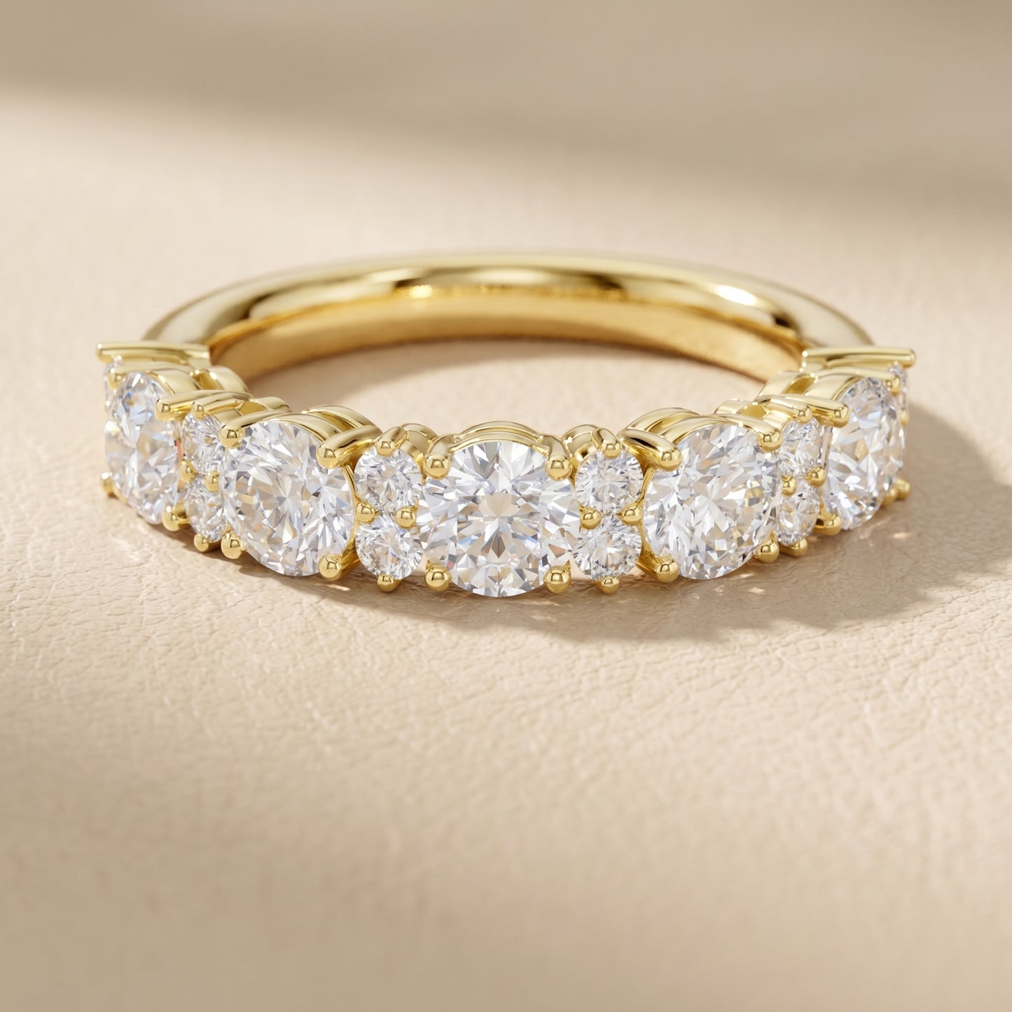 Round Cut Lab Grown Diamond Ring in Yellow Gold