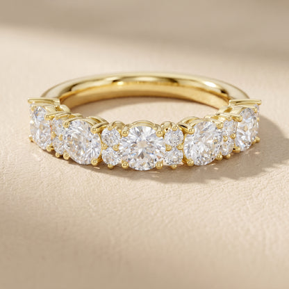 Round Cut Lab Grown Diamond Ring in Yellow Gold