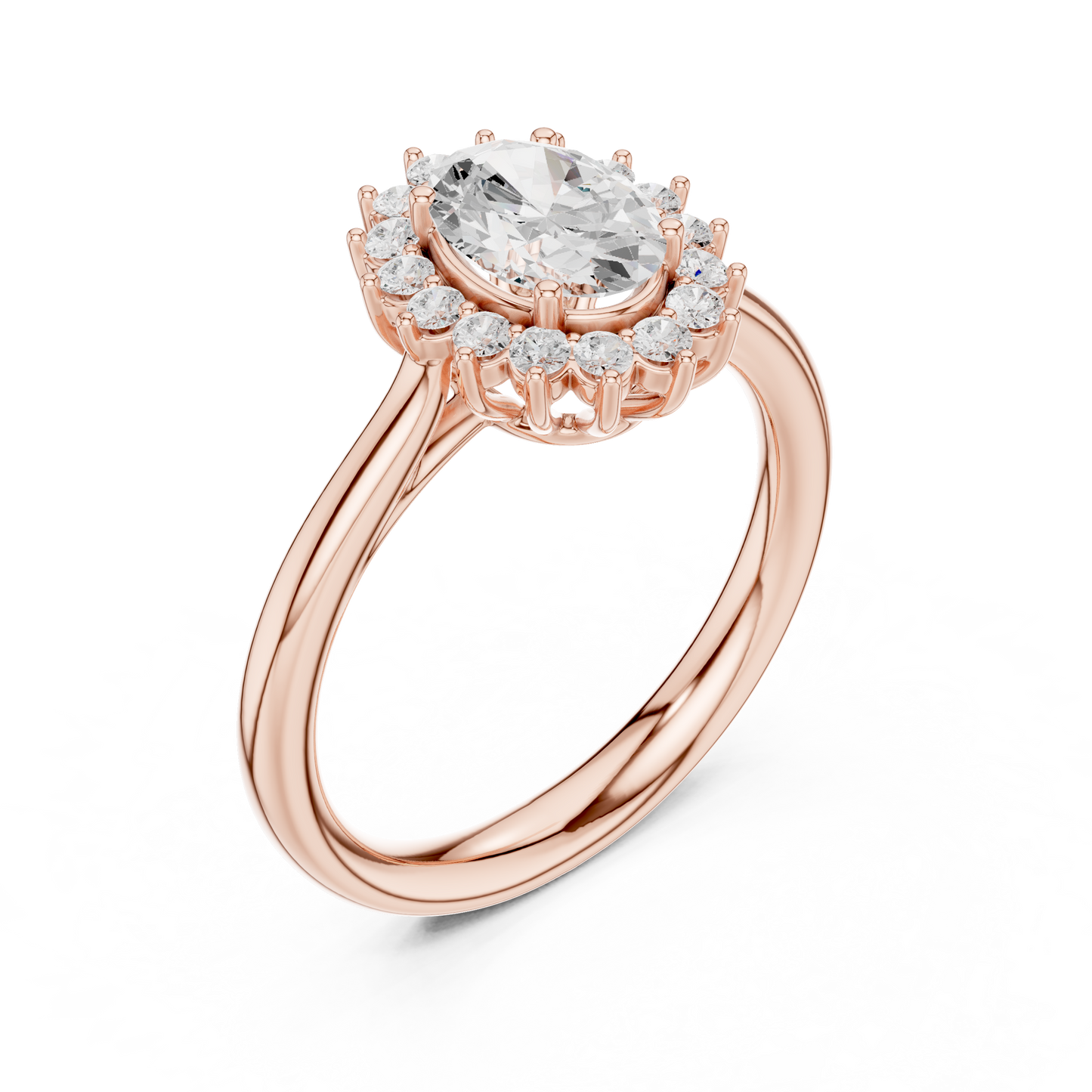 Oval Round Cut Lab Grown Diamond Ring in Rose Gold