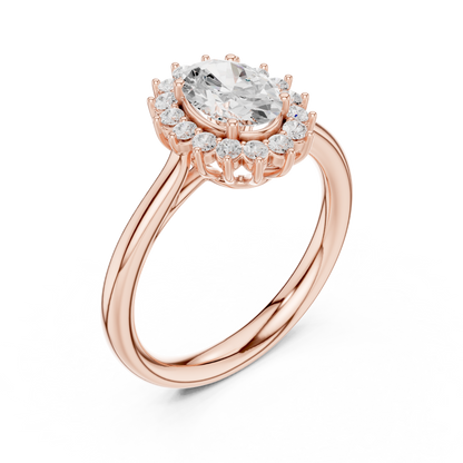Oval Round Cut Lab Grown Diamond Ring in Rose Gold