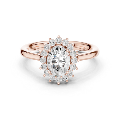 Oval Round Cut Lab Grown Diamond Ring in Rose Gold