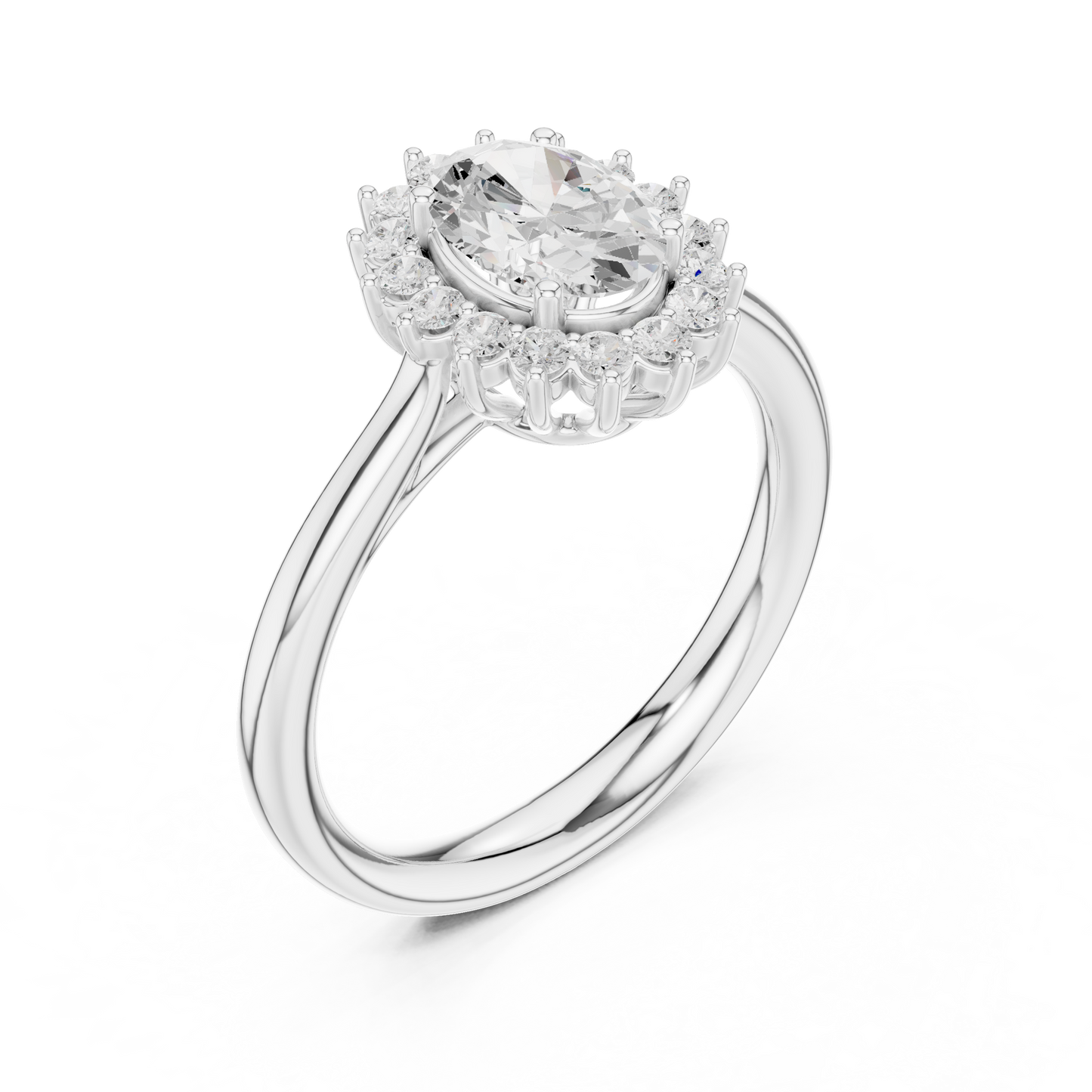 Oval Round Cut Lab Grown Diamond Ring in Platinum